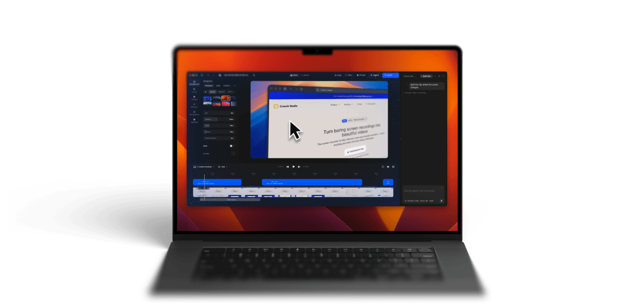 Creavit Studio running on a MacBook